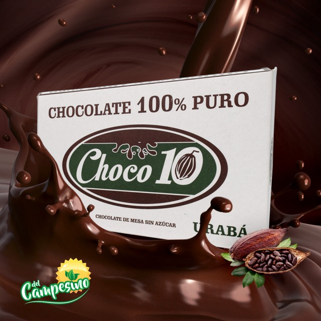 CHOCO 10 CHOCOLATE 100% PURO Chocolate de mesa sin azúcar x 125g